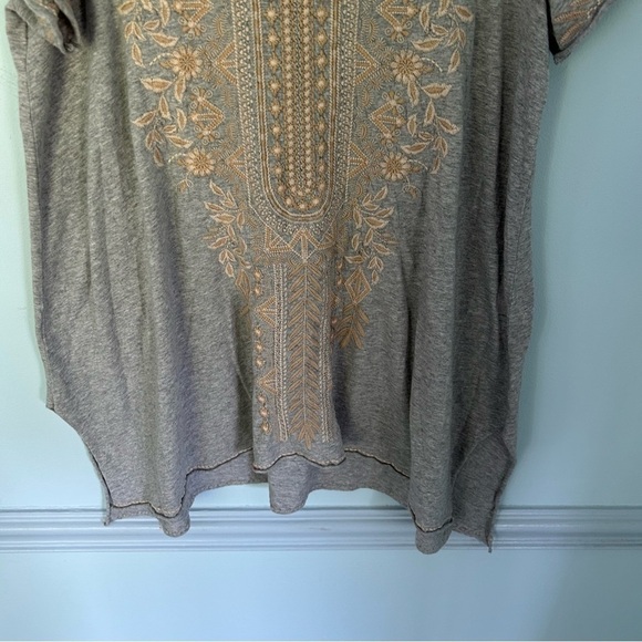 Johnny Was Gray Kemi Knit Drape Short Sleeve Blouse Size Small - Picture 4 of 14